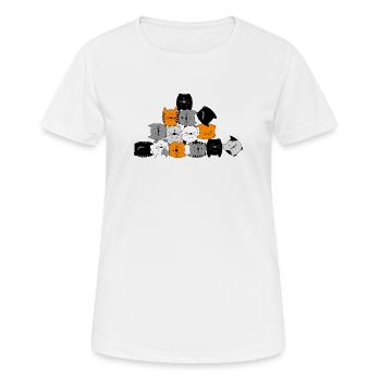 Chat, chat, chat ... miaou - T-shirt respirant Femme - blanc - Devant - AI Model Female 172 dark (172cm)