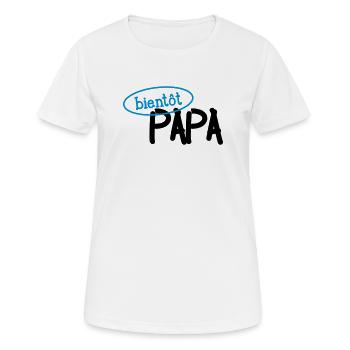Bientôt Papa ! - T-shirt respirant Femme - blanc - Devant - AI Model Female 172 dark (172cm)