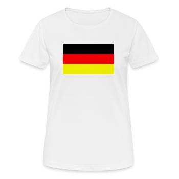 Deutschland Farben schwarz rot gold - Frauen T-Shirt atmungsaktiv - Weiß - Vorne - AI Model Female 172 dark (172cm)