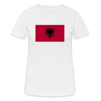 Albanien National Flagge - Frauen T-Shirt atmungsaktiv - Weiß - Vorne - AI Model Female 172 dark (172cm)