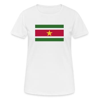 Drapeau national du Suriname - T-shirt respirant Femme - blanc - Devant - AI Model Female 172 dark (172cm)