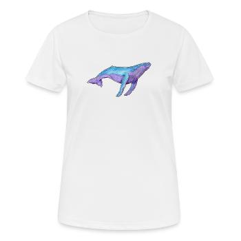 Buckelwal Aquarell - Frauen T-Shirt atmungsaktiv - Weiß - Vorne - AI Model Female 172 dark (172cm)