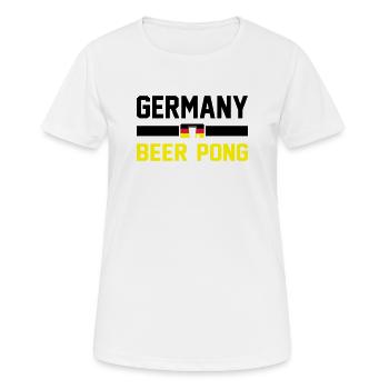 Bier Pong Deutschland - Frauen T-Shirt atmungsaktiv - Weiß - Vorne - AI Model Female 172 dark (172cm)