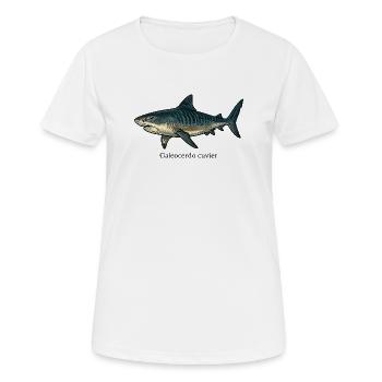 Galeocerdo cuvier Tigerhai Design - Frauen T-Shirt atmungsaktiv - Weiß - Vorne - AI Model Female 172 dark (172cm)