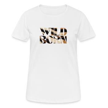 Art du texte imprimé animal sauvage - T-shirt respirant Femme - blanc - Devant - AI Model Female 172 dark (172cm)