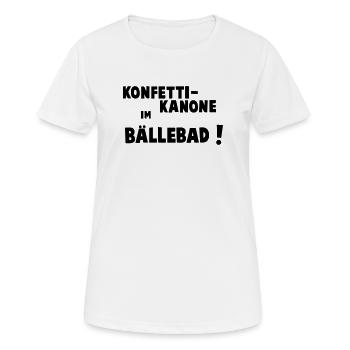 Confetti cannon in the Baellebad - Women's Breathable T-Shirt - white - Front - AI Model Female 172 dark (172cm)