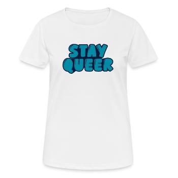 Reste queer - T-shirt respirant Femme - blanc - Devant - AI Model Female 172 dark (172cm)