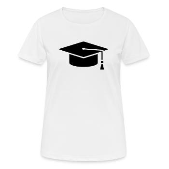 Graduation Cap Graduate Logo - Women's Breathable T-Shirt - white - Front - AI Model Female 172 dark (172cm)