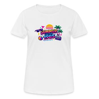 Été 1985 Retro Neon - T-shirt respirant Femme - blanc - Devant - AI Model Female 172 dark (172cm)