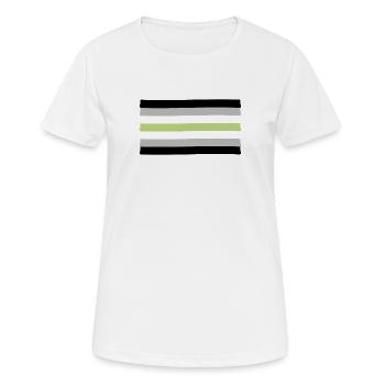 Drapeau de la fierté agenre - T-shirt respirant Femme - blanc - Devant - AI Model Female 172 dark (172cm)