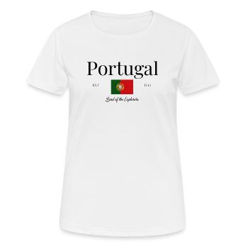 Land der Entdecker der portugiesischen Flagge - Frauen T-Shirt atmungsaktiv - Weiß - Vorne - AI Model Female 172 dark (172cm)