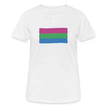 Polysexuelle Flagge: Stolz und Vielfalt - Frauen T-Shirt atmungsaktiv - Weiß - Vorne - AI Model Female 172 dark (172cm)