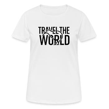 Kiwi Bird Outline Travel The World – Minimalist - Women's Breathable T-Shirt - white - Front - AI Model Female 172 dark (172cm)