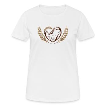 Grand coeur avec des céréales - T-shirt respirant Femme - blanc - Devant - AI Model Female 172 dark (172cm)