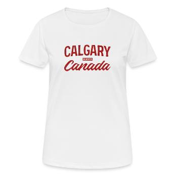 Calgary Kanada Vintage Schriftzug - Frauen T-Shirt atmungsaktiv - Weiß - Vorne - AI Model Female 172 dark (172cm)