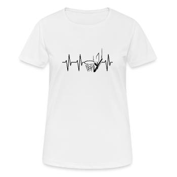 Pulse Basketball Hoop Heartbeat Symbol Streetball - Women's Breathable T-Shirt - white - Front - AI Model Female 172 dark (172cm)