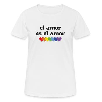 LGBT Pride Month - El Amor es el Amor - Women's Breathable T-Shirt - white - Front - AI Model Female 172 dark (172cm)