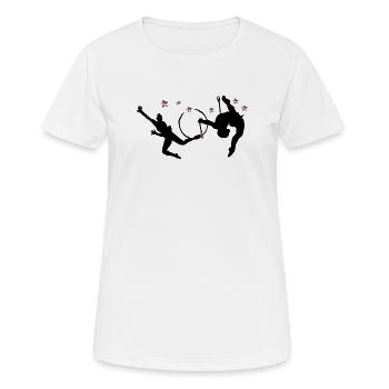Rhythmic gymnastics with hoops - Women's Breathable T-Shirt - white - Front - AI Model Female 172 dark (172cm)