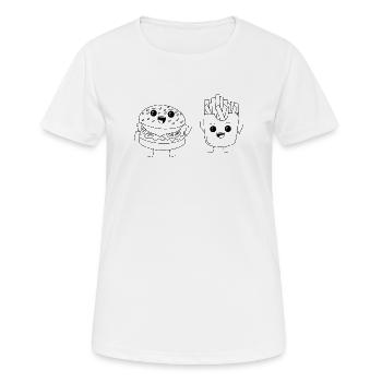 Burgers et frites 1 - T-shirt respirant Femme - blanc - Devant - AI Model Female 172 dark (172cm)