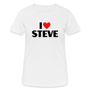 J'aime Steve Red Heart Love Fan Gift - T-shirt respirant Femme - blanc - Devant - AI Model Female 172 dark (172cm)