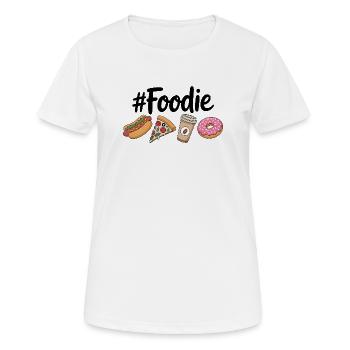 Feinschmecker-Hotdog- und Kaffeeliebhaber - Frauen T-Shirt atmungsaktiv - Weiß - Vorne - AI Model Female 172 dark (172cm)