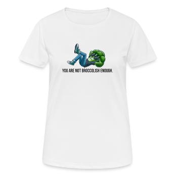 Vous n’êtes pas assez brocolique - T-shirt respirant Femme - blanc - Devant - AI Model Female 172 dark (172cm)