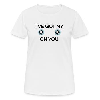 Duo de jumeaux aux yeux écarquillés - T-shirt respirant Femme - blanc - Devant - AI Model Female 172 dark (172cm)