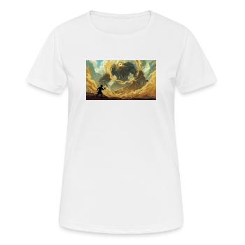 David gegen Goliath: Hirtenstein trifft Riesen - Frauen T-Shirt atmungsaktiv - Weiß - Vorne - AI Model Female 172 dark (172cm)