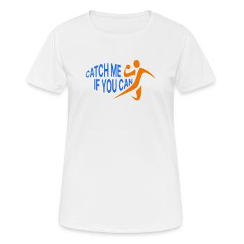 Handball | Catch me - Frauen T-Shirt atmungsaktiv - Weiß - Vorne - AI Model Female 172 dark (172cm)