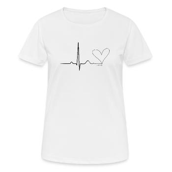 Love Heartbeat | T-shirt Heartbeat Love - T-shirt respirant Femme - blanc - Devant - AI Model Female 172 dark (172cm)