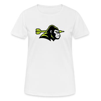 Mascotte de la flèche gorile - T-shirt respirant Femme - blanc - Devant - AI Model Female 172 dark (172cm)