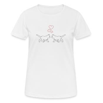 Chats amoureux - T-shirt respirant Femme - blanc - Devant - AI Model Female 172 dark (172cm)