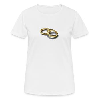 anneaux de mariage - T-shirt respirant Femme - blanc - Devant - AI Model Female 172 dark (172cm)