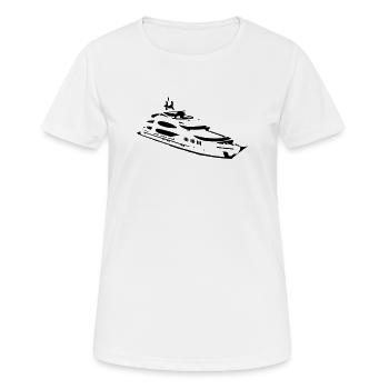 Yacht - Frauen T-Shirt atmungsaktiv - Weiß - Vorne - AI Model Female 172 dark (172cm)