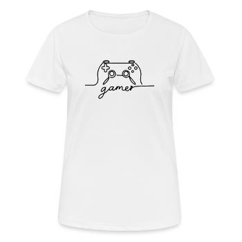 Linearer Controller - Gamer - Frauen T-Shirt atmungsaktiv - Weiß - Vorne - AI Model Female 172 dark (172cm)