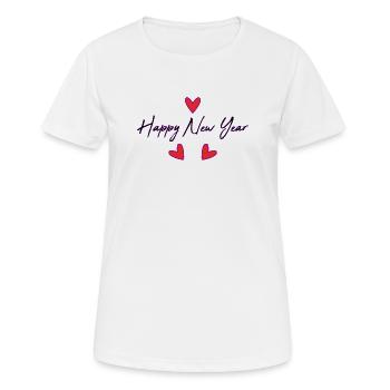 HAPPY NEW YEAR. NEW YEAR'S EVE. NEW YEAR - Women's Breathable T-Shirt - white - Front - AI Model Female 172 dark (172cm)