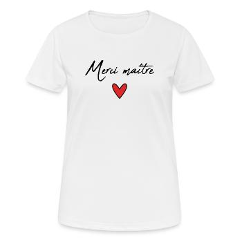 MAÎTRE. MAITRE. MERCI. MERCI MAÎTRE. MAITRE - T-shirt respirant Femme - blanc - Devant - AI Model Female 172 dark (172cm)