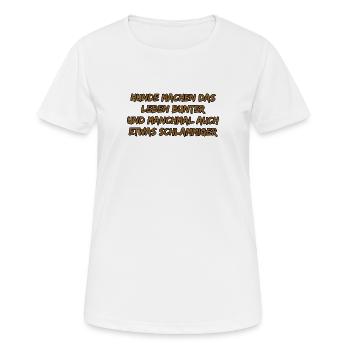 Hundebunte Lebensfreude - Frauen T-Shirt atmungsaktiv - Weiß - Vorne - AI Model Female 172 dark (172cm)