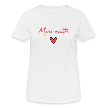 MAÎTRE. MAITRE. MERCI. MERCI MAÎTRE. MAITRE - T-shirt respirant Femme - blanc - Devant - AI Model Female 172 dark (172cm)