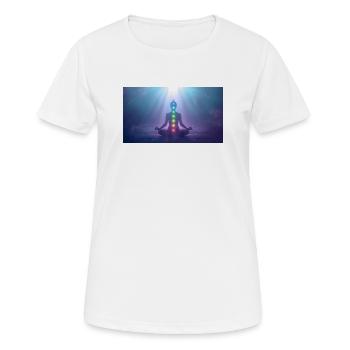 Chakra Méditation Rayons de Lumière Yoga - T-shirt respirant Femme - blanc - Devant - AI Model Female 172 dark (172cm)