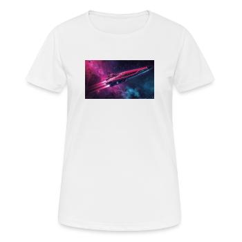 Raumschiff - Frauen T-Shirt atmungsaktiv - Weiß - Vorne - AI Model Female 172 dark (172cm)