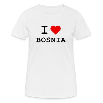 I love Bosnia - Ich liebe Bosnien - Frauen T-Shirt atmungsaktiv - Weiß - Vorne - AI Model Female 172 dark (172cm)