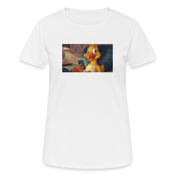 Baisse-toi sur le smartphone - T-shirt respirant Femme - blanc - Devant - AI Model Female 172 dark (172cm)