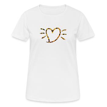 Cœur de léopard aux rayons du soleil - T-shirt respirant Femme - blanc - Devant - AI Model Female 172 dark (172cm)