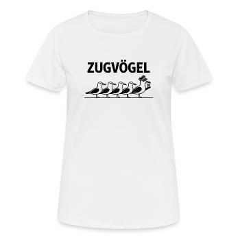  Zugvögel Bahn Schaffner Möwen Cartoon Eisenbahn - Frauen T-Shirt atmungsaktiv - Weiß - Vorne - AI Model Female 172 dark (172cm)