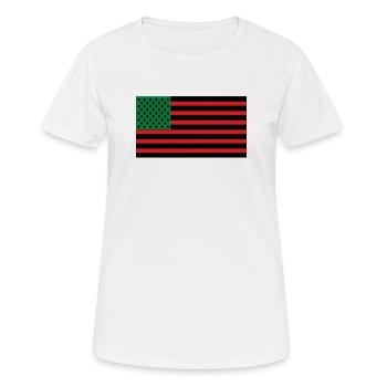 African American flag - Women's Breathable T-Shirt - white - Front - AI Model Female 172 dark (172cm)