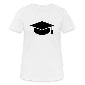 Casquette de remise des diplômes - T-shirt respirant Femme - blanc - Devant - AI Model Female 172 dark (172cm)