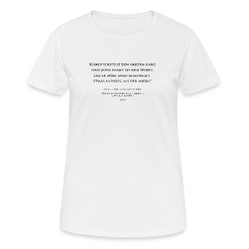 Goethe über die mangelnde Klarheit der Worte - Frauen T-Shirt atmungsaktiv - Weiß - Vorne - AI Model Female 172 dark (172cm)