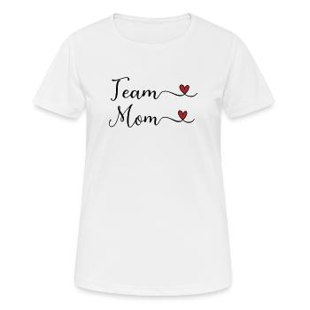 Team Mom cute Typography Design with a Heart - Women's Breathable T-Shirt - white - Front - AI Model Female 172 dark (172cm)