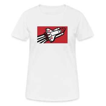 Space Shuttle Silhouette - Women's Breathable T-Shirt - white - Front - AI Model Female 172 dark (172cm)